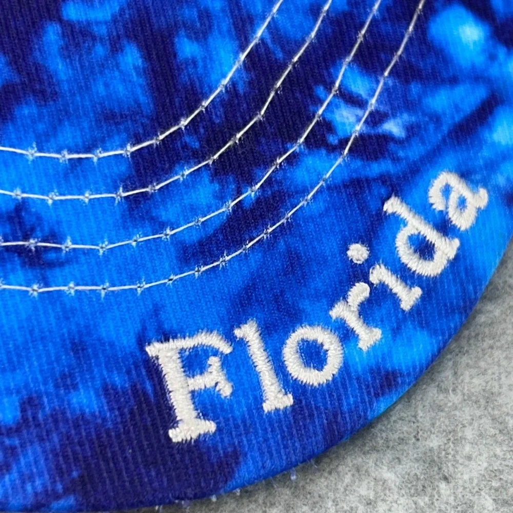 Rainbow Shark Mens Blue Alvin's Island Visor Destin Florida Tie Dye OSFA